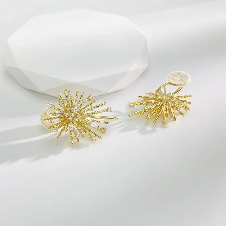 Gold Firework Zirconia Earrings - Livia-State of Style