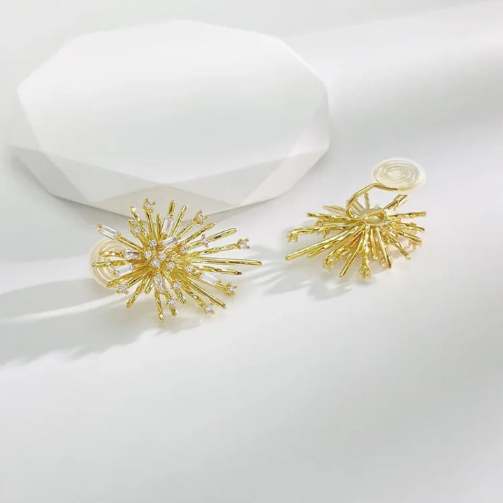 Gold Firework Zirconia Earrings - Livia-State of Style