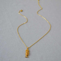 Gold Fishbone Necklace - Noelle-State of Style