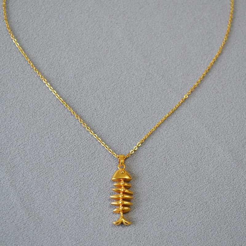 Gold Fishbone Necklace - Noelle-State of Style