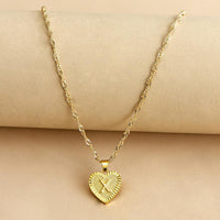 Gold Initial Heart Pendant Necklace - Amara-X-State of Style