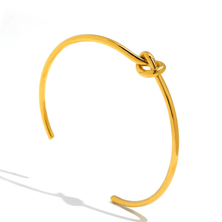 Gold Knot Bangle | Twisted Design-GOLD-State of Style