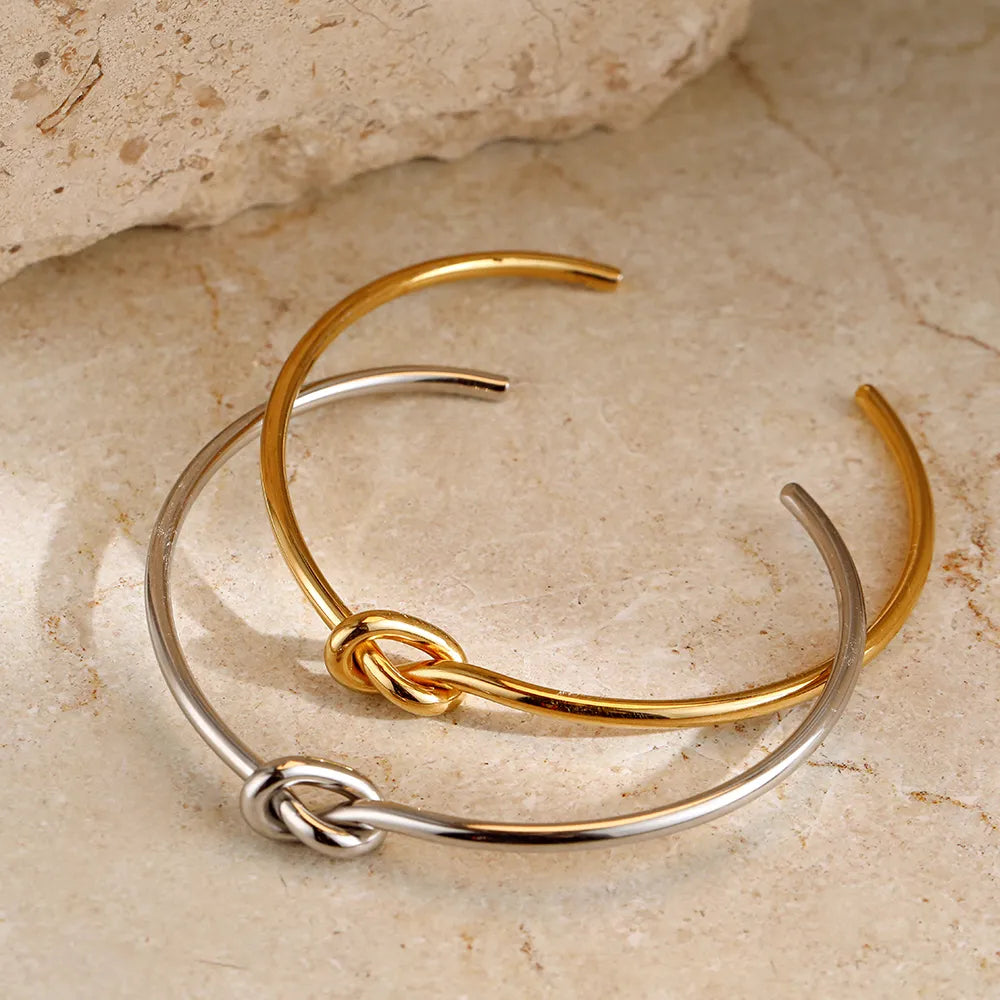 Gold Knot Bangle | Twisted Design-GOLD-State of Style