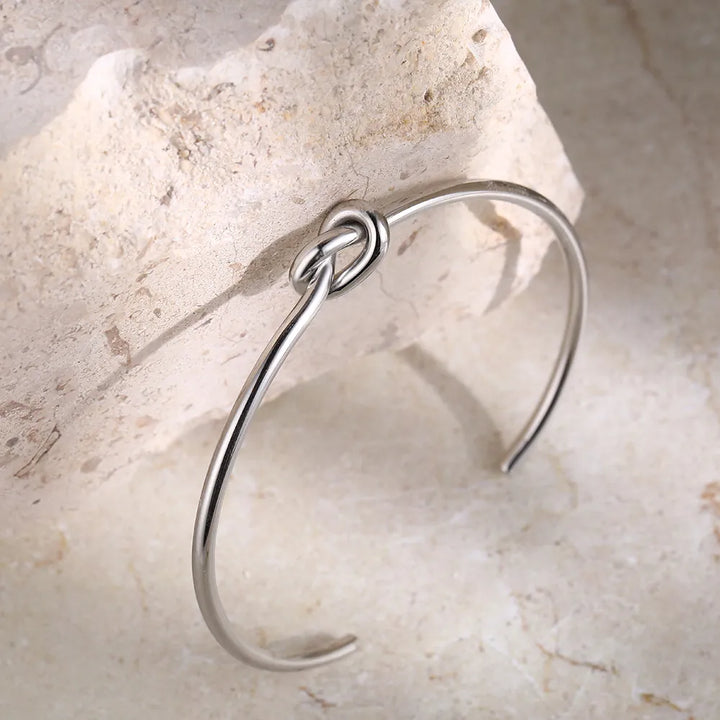 Gold Knot Bangle | Twisted Design-GOLD-State of Style