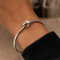 Gold Knot Bangle | Twisted Design-SILVER-State of Style