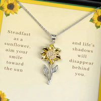 Gold Ladies' Necklace in Sterling Silver with Sunflower Pendant – Marélie-State of Style
