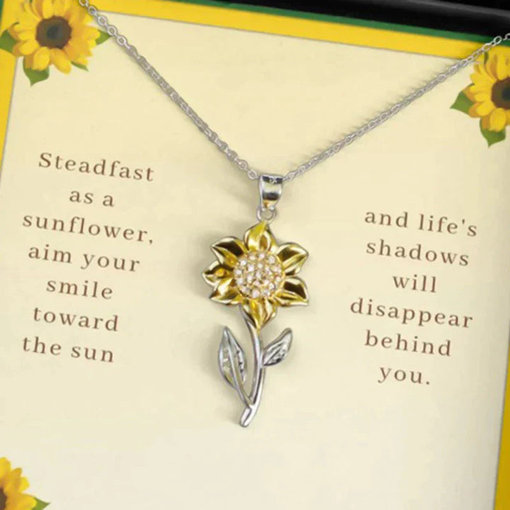 Gold Ladies' Necklace in Sterling Silver with Sunflower Pendant – Marélie-State of Style