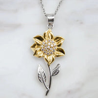 Gold Ladies' Necklace in Sterling Silver with Sunflower Pendant – Marélie-State of Style