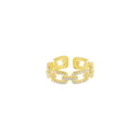 Gold Link Ring with Zirconia - Marina-State of Style