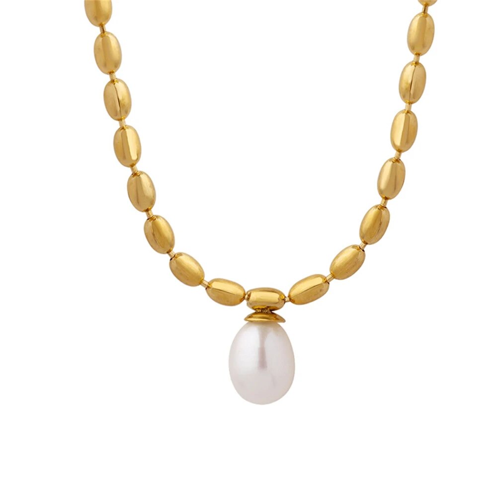 Gold Pearl Necklace | Elegant Beaded Jewellery-State of Style