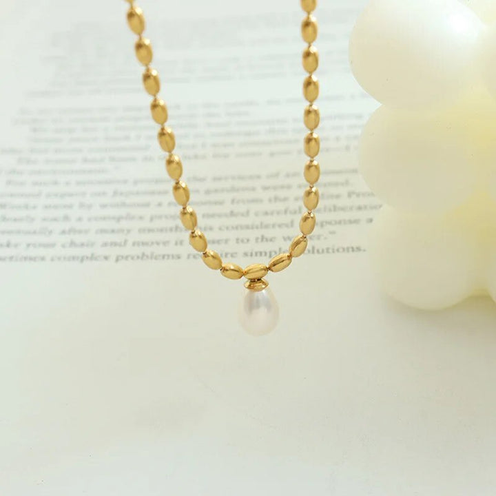 Gold Pearl Necklace | Elegant Beaded Jewellery-State of Style