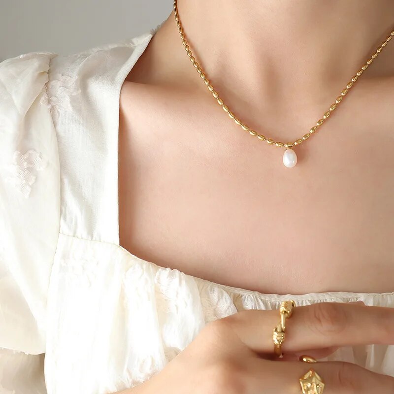 Gold Pearl Necklace | Elegant Beaded Jewellery-State of Style
