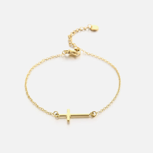 Gold Plated Cross Bracelet | Elegant Women's Jewellery-State of Style