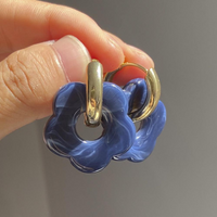 Gold-Plated Floral Earrings - Valeria-Blue-State of Style