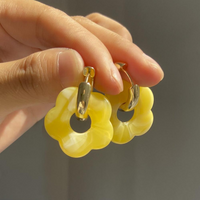 Gold-Plated Floral Earrings - Valeria-Yellow-State of Style