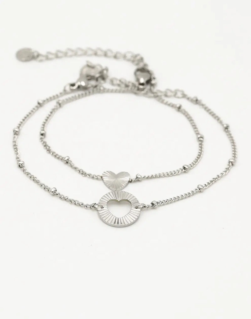 Gold-Plated Friendship Bracelet Set-Silver-State of Style