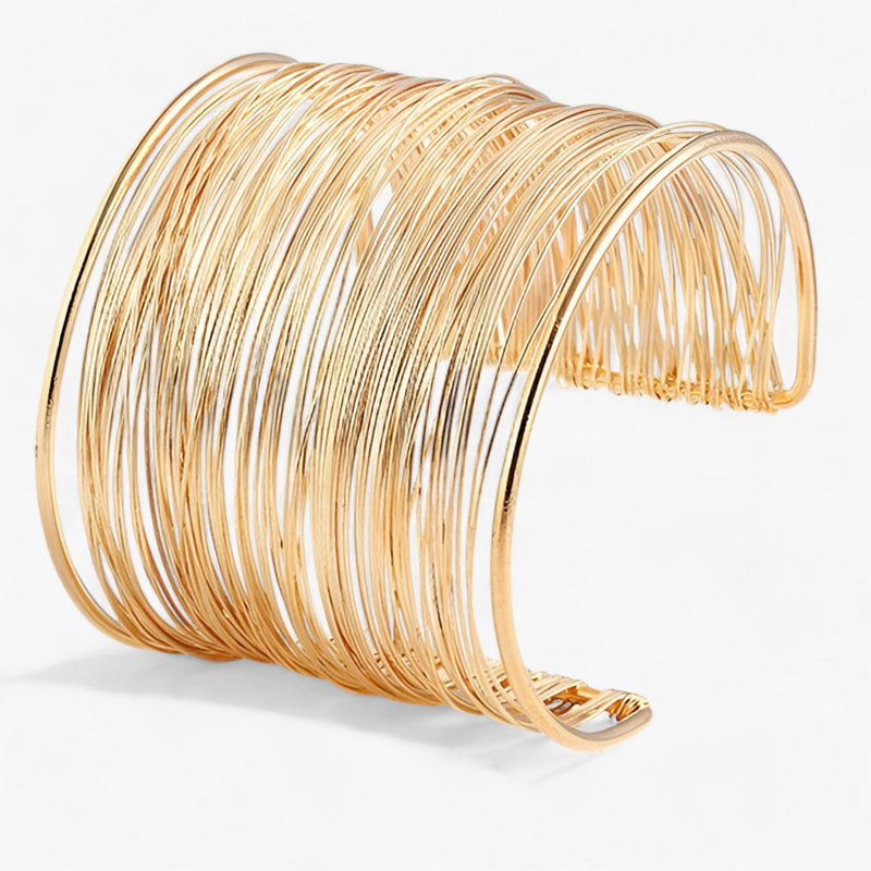Gold Plated Layered Wire Bracelet - Auryn-State of Style
