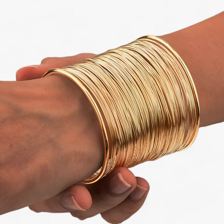Gold Plated Layered Wire Bracelet - Auryn-State of Style