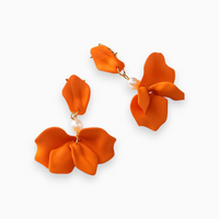 Gold-Plated Pearl Dangle Earrings - Isabella-Orange-State of Style