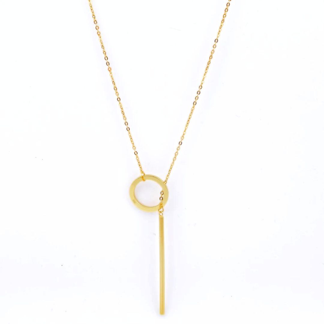 Gold Drop Bar Lariat Necklace | Elegant Women's Jewellery | Versatile Style