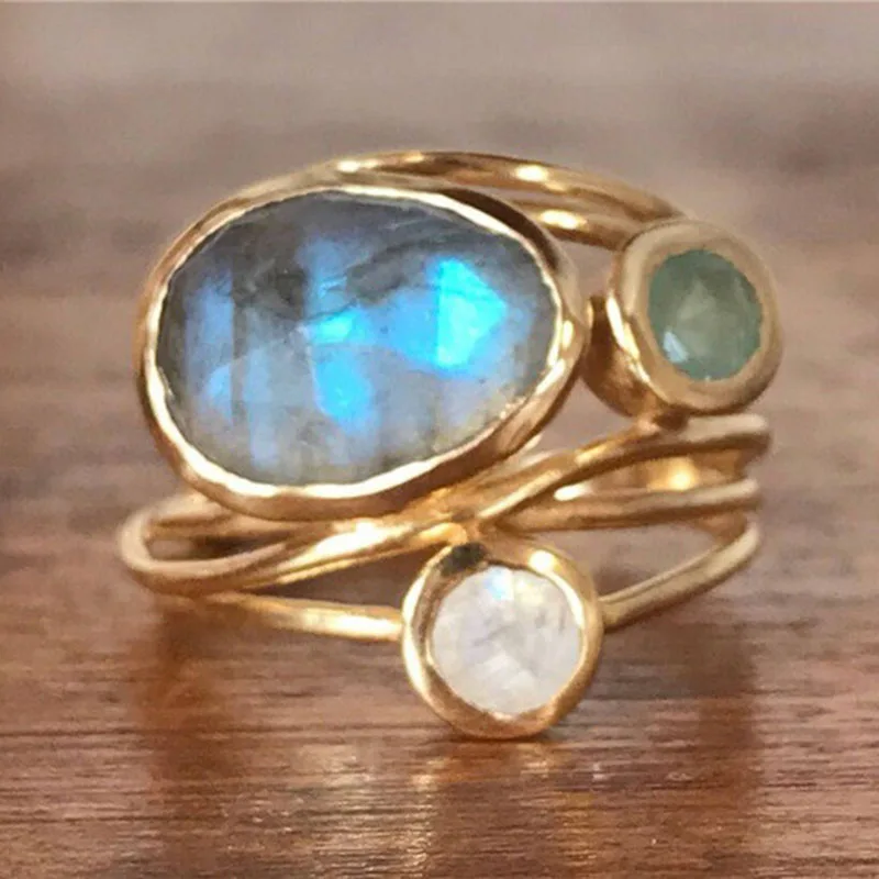 Golden Boho Crystal Ring – Sophia-6-State of Style