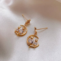 Golden Cat Earrings with Zirconia – Feline-State of Style