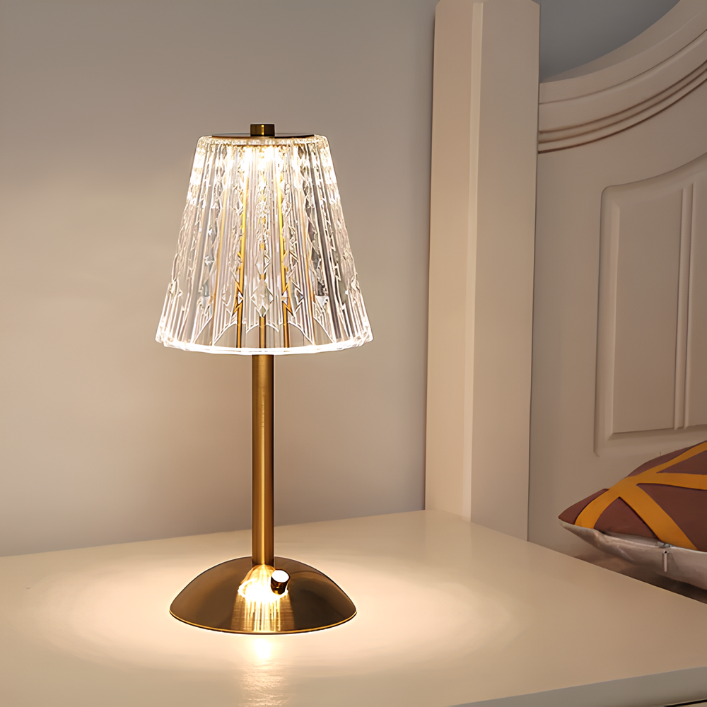 Golden Crystal Table Lamp - Aurora Luxe-Classic-State of Style