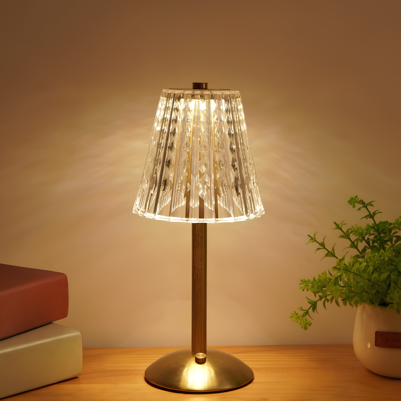 Golden Crystal Table Lamp - Aurora Luxe-Classic-State of Style