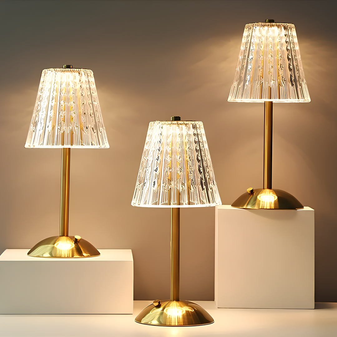 Golden Crystal Table Lamp - Aurora Luxe-Classic-State of Style