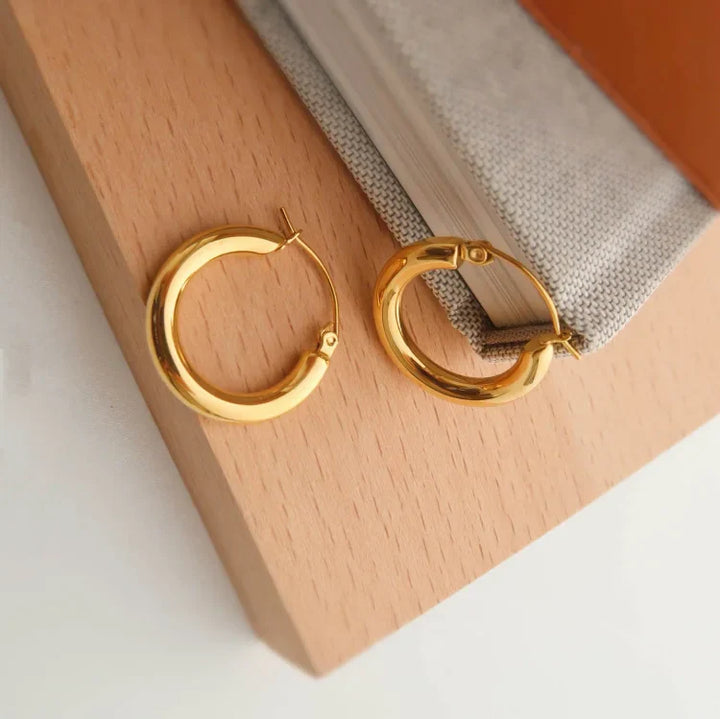 Golden Hoop Earrings - Aurélie-State of Style