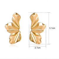 Golden Petal Stud Earrings | Elegant Floral Design-GOLD-State of Style
