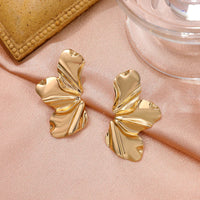 Golden Petal Stud Earrings | Elegant Floral Design-GOLD-State of Style