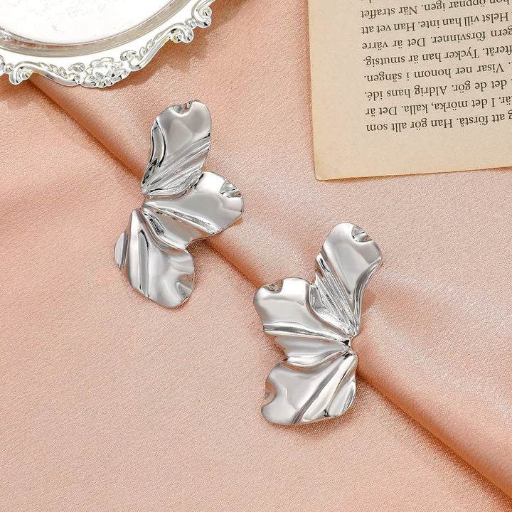 Golden Petal Stud Earrings | Elegant Floral Design-GOLD-State of Style