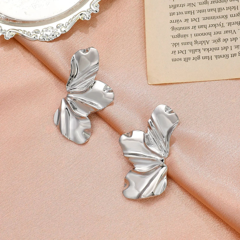 Golden Petal Stud Earrings | Elegant Floral Design-GOLD-State of Style