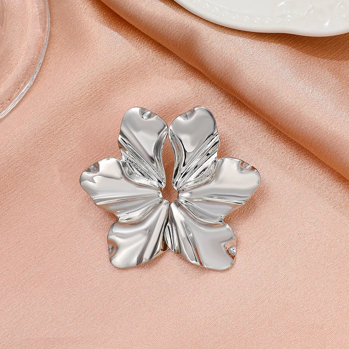 Golden Petal Stud Earrings | Elegant Floral Design-GOLD-State of Style