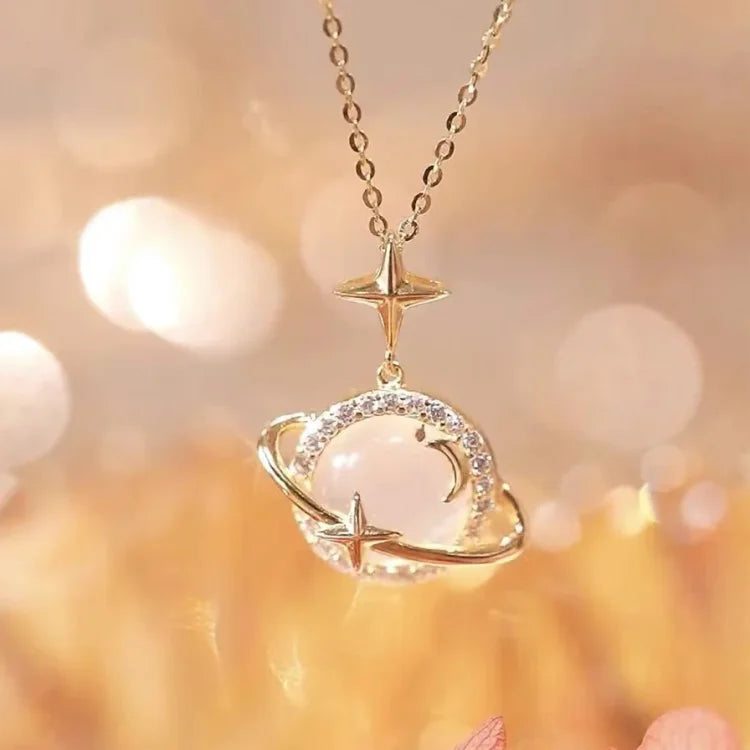 Golden Planet Necklace – Celestia-State of Style