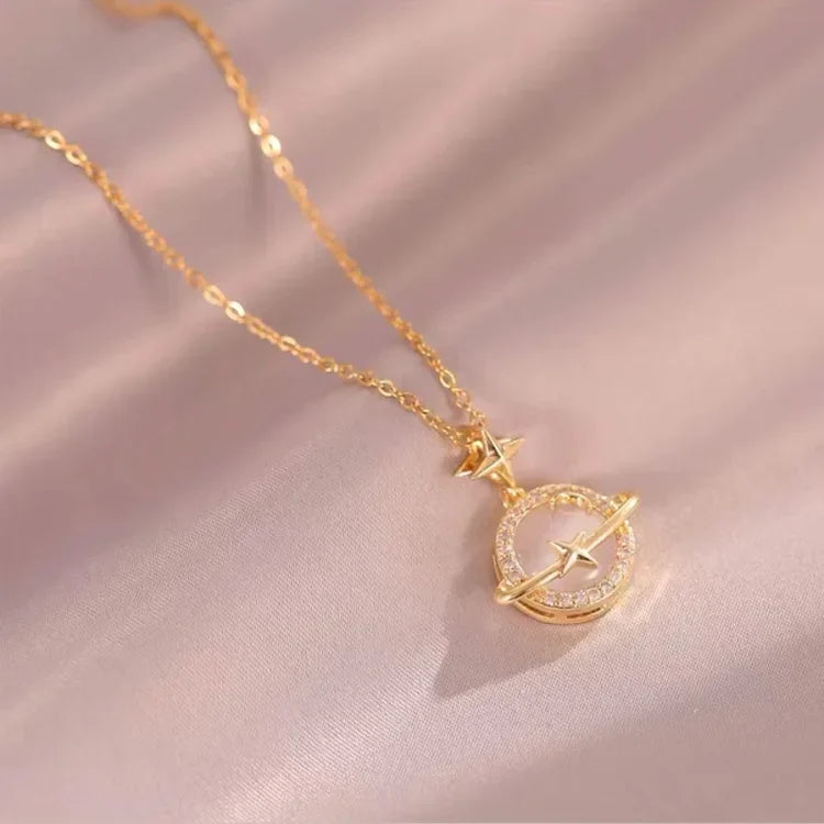 Golden Planet Necklace – Celestia-State of Style