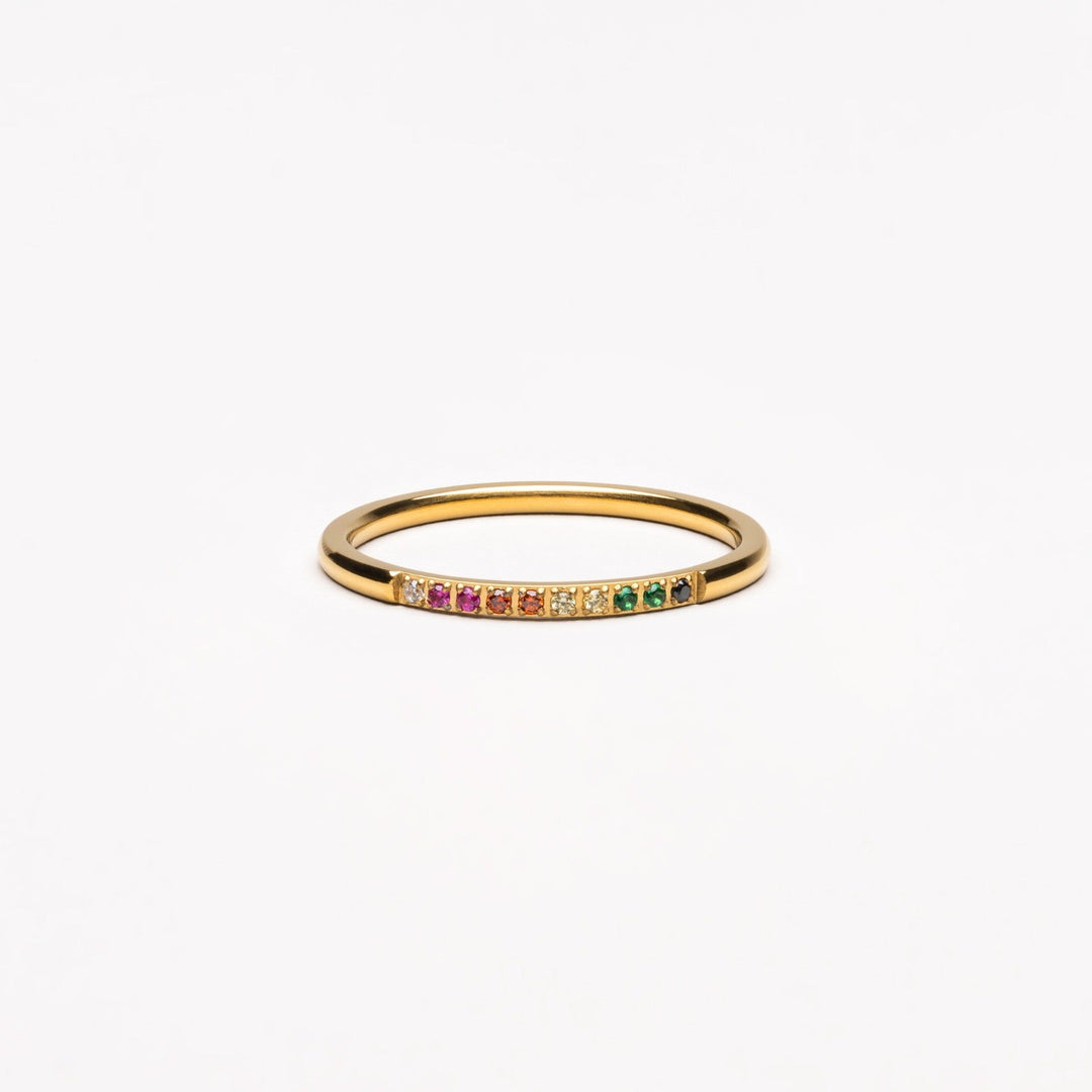 Golden Ring with Coloured Stones - Solene-Gold-6-State of Style
