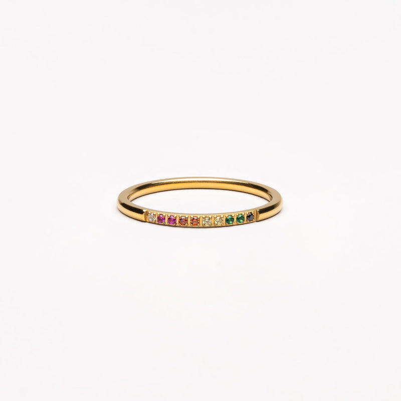 Golden Ring with Coloured Stones - Solene-Gold-6-State of Style