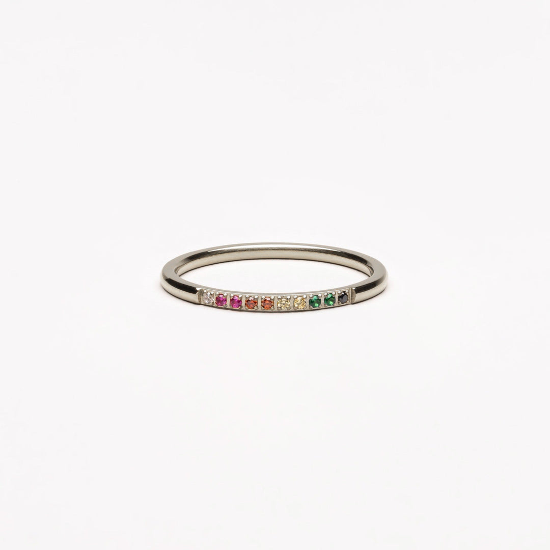 Golden Ring with Coloured Stones - Solene-Silver-6-State of Style
