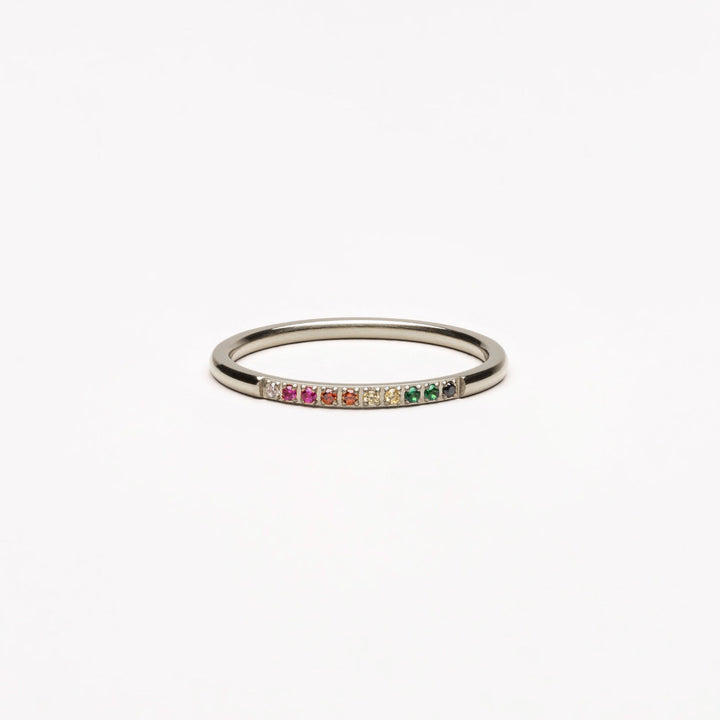 Golden Ring with Coloured Stones - Solene-Silver-6-State of Style