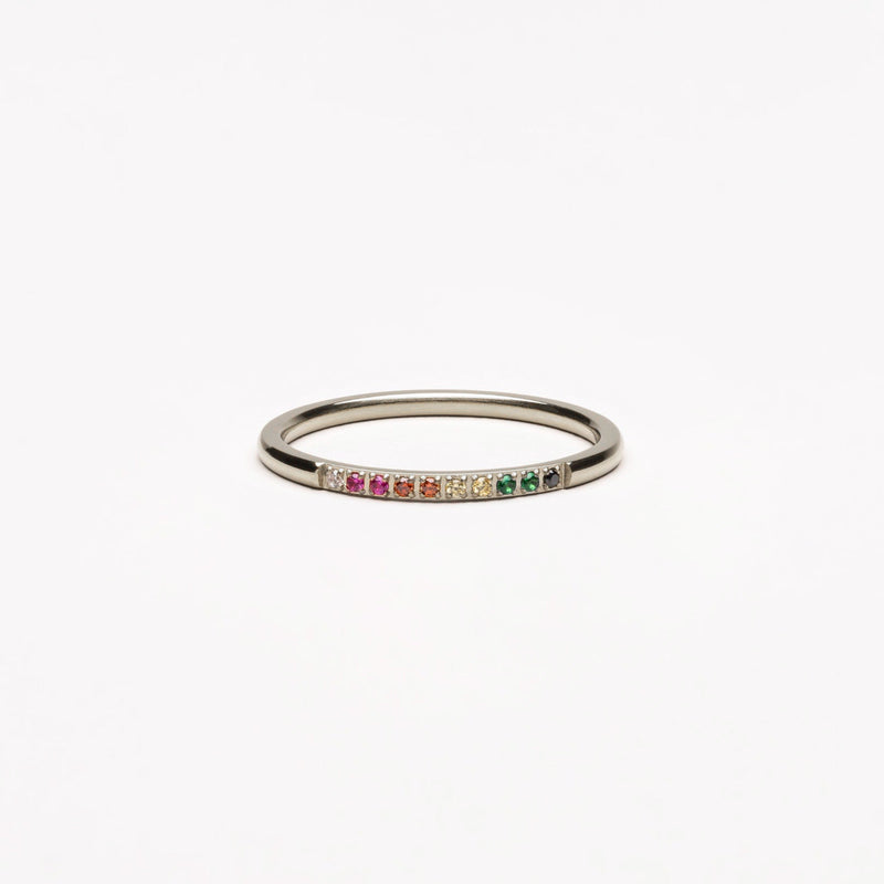 Golden Ring with Coloured Stones - Solene-Silver-6-State of Style