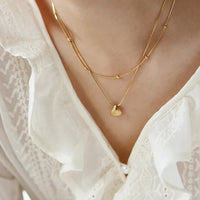 Golden Scallop Shell Floral Necklace – Lilac-State of Style