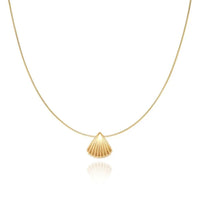 Golden Scallop Shell Floral Necklace – Lilac-State of Style