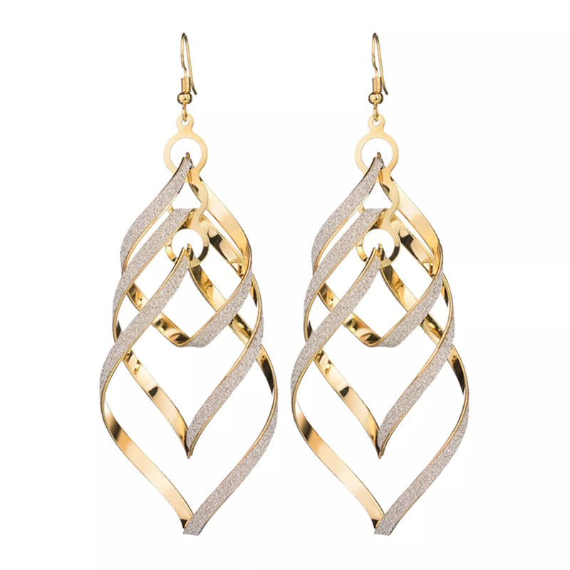 Golden Spiral Earrings | Unique Statement Jewellery-State of Style