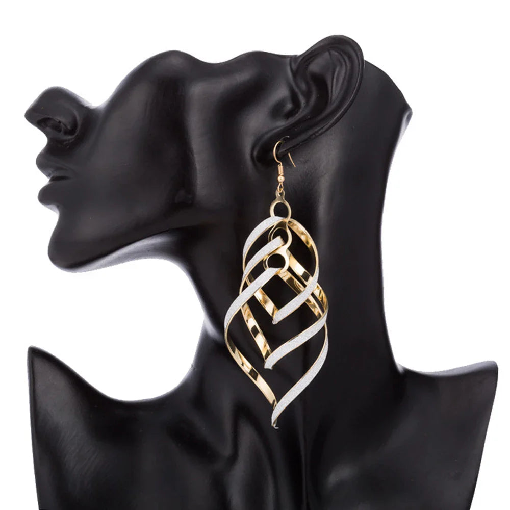 Golden Spiral Earrings | Unique Statement Jewellery-State of Style