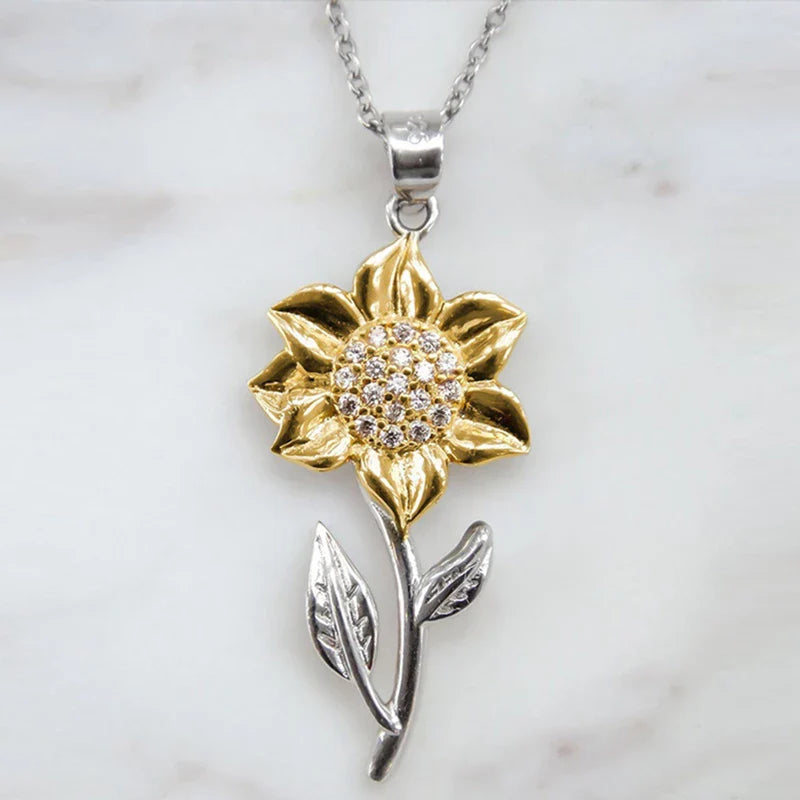 Golden Sunflower Necklace-State of Style