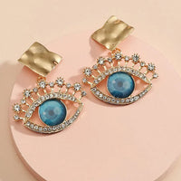 Golden Vintage Earrings with Evil Eye - Nerina-State of Style