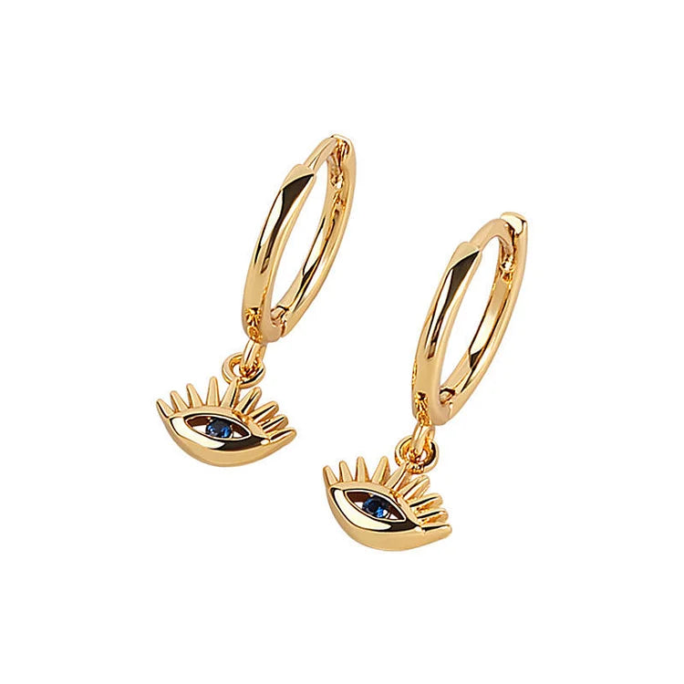 Golden/Silver Earrings with Evil Eye - Noa-Silver-State of Style