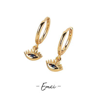 Gold/Silver Evil Eye Drop Earrings – Noa-Silver-State of Style